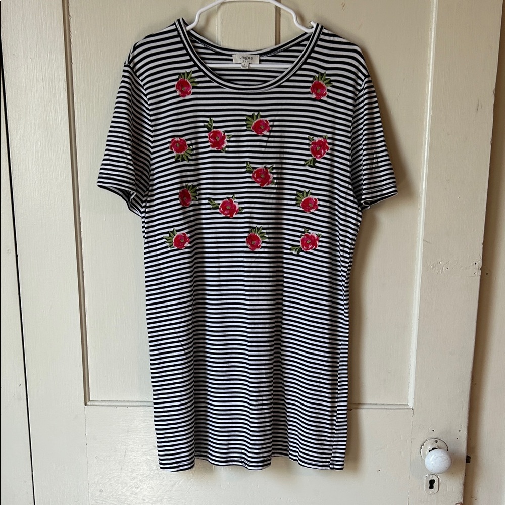 Umgee Black and White Striped Top